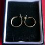 Vintage 9K Gold 375  Shiny Open End Round Hoop Earrings 1,32g Image 3