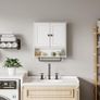 Bathroom Wall Cabinets with Towels Bar,Storage Cabinet, Over The Toilet Storage with 2 Doors and Adjustable Shelf, Wall Cabinet for Bathroom Laundry Kitchen (White) Image 8