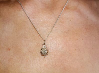 Silver necklace with a hedgehog silver pendant 45cm long chain 925 silver in very good condition with no issues FREE STANDARD POSTAGE INCLUDED
