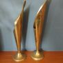 A Fabulous Pair of Rare Antique/Vintage Brass Arts & Crafts Style "Calla Lily" or "Trumpet" Vases with Hand-Beaten Repousse Finish  - Priced as a Pair, But Can be Sold Separately Image 6