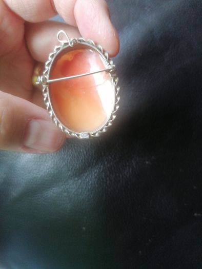 Vintage Large Silver Cameo Pendant&brooch