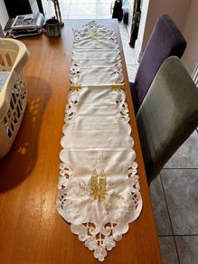 Religious themed runner for table altar
