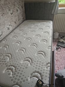 single bed and headboard