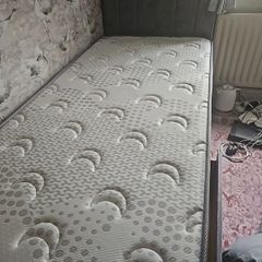 single bed and headboard