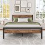 Double Bed Frame with Wood Headboard Image 7
