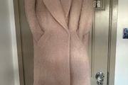 Wool mohair and alpaca mix oversized coat in blush