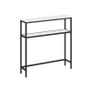 Narrow Console Table Marble Look White-Ink Black Image 2