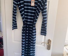 Gallery Blue Striped Cardigan 8-10 NEW