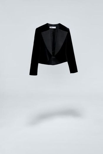 Zara Velvet Jacket With Contrast Lapels