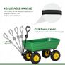 125 Litre Large Garden Cart Heavy Duty 4 Wheel Trolley Dump Wheelbarrow Tipping Truck Trailer - Green Image 4