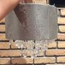 Crushed velvet and diamond lamp shade Image 4
