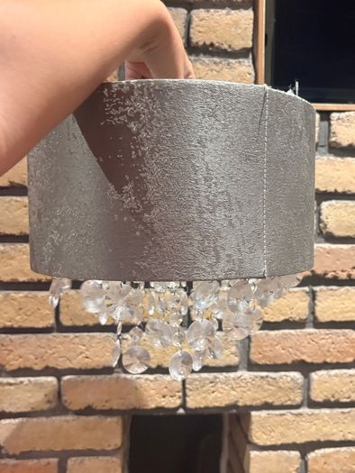 Crushed velvet and diamond lamp shade