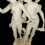 Antique Psyche and Cupid heavy large bisque statue Image 2