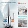 Kitchen Sink Mixer Tap Monobloc Dual Lever Chrome 360 Swivel High Arc Image 6
