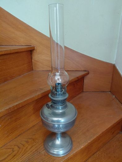 Antique French stainless steel lamp works