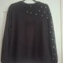 Ladies Black Top with Pearl Design Image 6