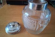 large Sterling silver mount jam jar Birmingham 1945