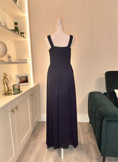 Ladies Navy & Gold Sequins Long Dress Size UK 14 / EU 42