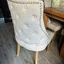 Dining table (extendable) with four velvet dining chairs Image 4