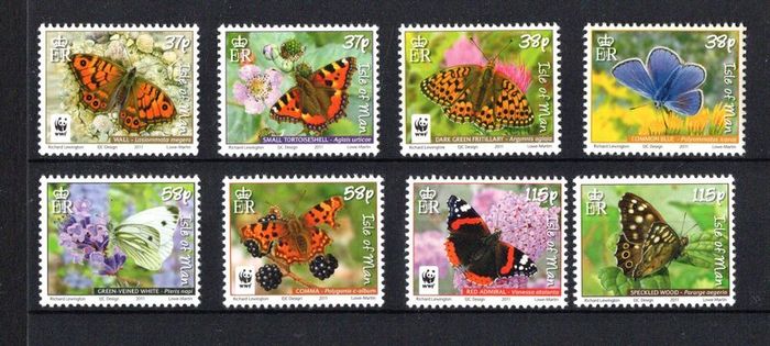 2011 Isle of Man Butterfly Collection Commemorative Stamps Mint Never Hinged (MNH)