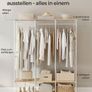 Wardrobe Open Removable Hook Open Wardrobe with Clothes Rail, Shelves, Removable Hooks,Vintage Brown Image 7