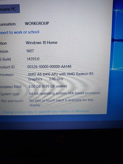 HP 15.6 inch Laptop, Model 15-af092sa, AMD A8-6410 APU with AMD Radeon Graphics, 2.0GHz, 8GB Ram, 1 Terrabyte HDD, Windows 10, Microsoft Edge, Chrome and VLC