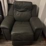 Grey leather recliner armchair Image 2