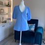 Ladies Cornflower Blue Blouse by Gallery, Size UK 10 / EU 38 Image 3