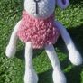 Handmade Crochet Lamb Plushie - Pink & White, 23cm Image 2