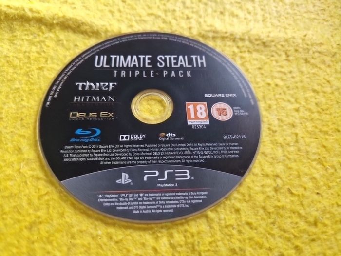 Ultimate Stealth Triple Pack Thief Hitman Deus PlayStation3 Ps3 games Original