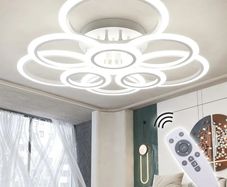Modern LED Ceiling Light dimmable Remote Control 9 Ring Ceiling Light 120W 10800LM, Ceiling Light for Living Room, Bedroom, Kitchen, Corridor, Balcony, Dining Room, White, 2800-7000K