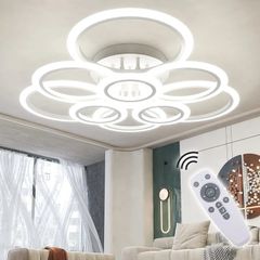 Modern LED Ceiling Light dimmable Remote Control 9 Ring Ceiling Light 120W 10800LM, Ceiling Light for Living Room, Bedroom, Kitchen, Corridor, Balcony, Dining Room, White, 2800-7000K