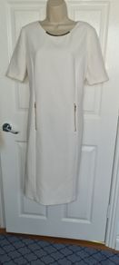Gorgeous Heavy White Shift with Gold Accessories from Gold size 16