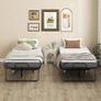 Folding single bed 200 x 80 cm with mattress, portable folding guest bed on casters, steel frame, white Image 3