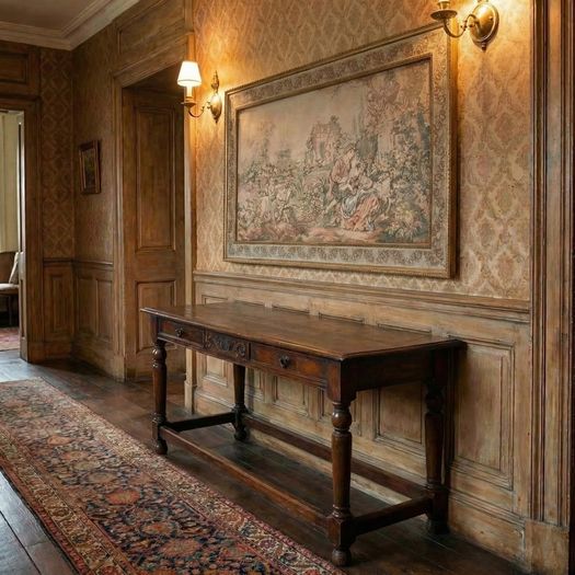 Old  framed tapestry in good condition