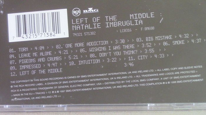 Natalie Imbruglia - Left of the Middle CD