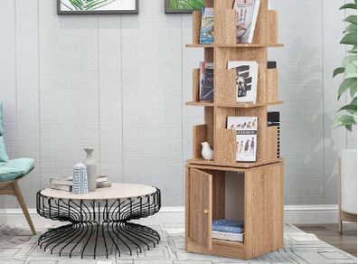 BRAND NEW Bookshelf 3 level storage shelf with cabinet made of MDF light oak