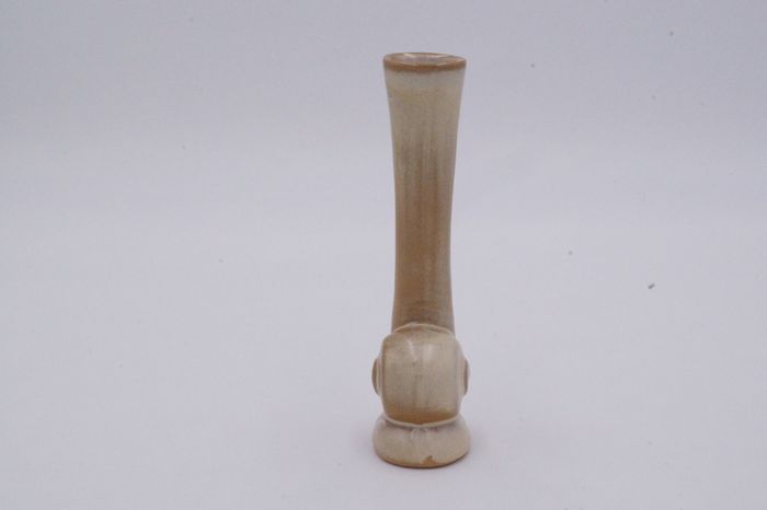 Vintage Frankoma Pottery 31 Snail Flower Bud Vase Plainsman Brown Satin