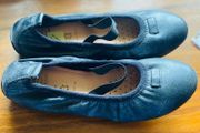 Girls shoes: black Leather ballet Flat Geox
