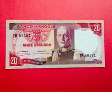Angola   20. Escudos  1972  PICK  99. Scarce . ( uncirculated )