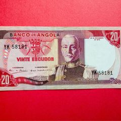 Angola   20. Escudos  1972  PICK  99. Scarce . ( uncirculated )