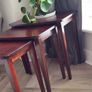 Refreshed - Mid-Century mahogany nest of 3 tables Image 2
