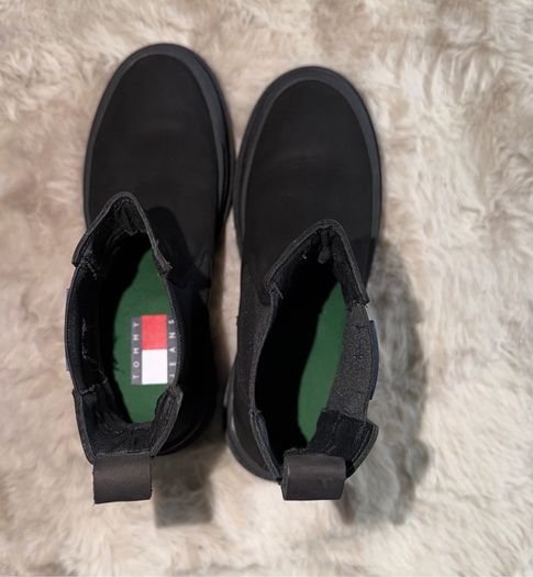 Tommy Jeans Black Chelsea Boots Size 39/6 Chunky Platform