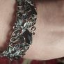 Beautiful flower cuff bracelet with rhinestones butterflies. Image 3