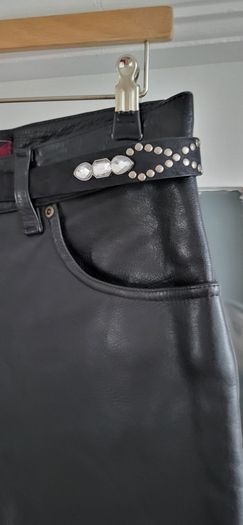 Challenge Leather Team Ladies Motorcycle trousers (black leather jeans style) - Sz 32 (Fit 12UK) - Rrp 189 (New)