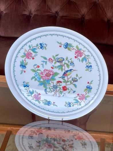 Vintage Aynsley Pembroke Melamine Serving Tray Birds & Floral Pattern English Cottage Decor