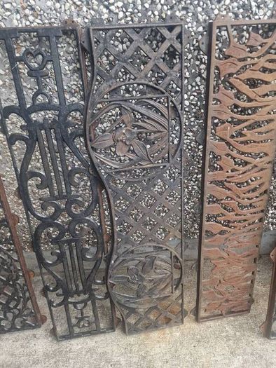 Cast iron bench back covers