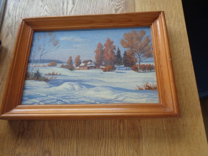 Original Framed  Winter Landscape Painting for Sale