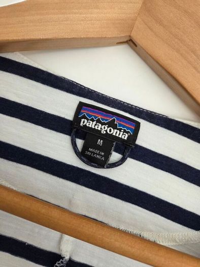Patagonia Organic Cotton Navy & White Striped Breton Dress (Medium)