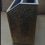 Vintage: Hammered Brass Wood Divided Magazine Rack With Mother & Children Kitchen Scene Image 7